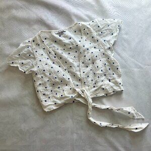 Polka dot American Eagle wrap tie top